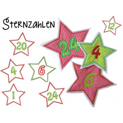 Stickserie - Adventskalender Sternzahlen Zahlen